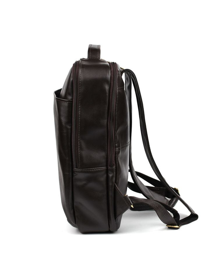 Шкіряний чоловічий рюкзак коричневий GC-7281-3md з передньою кишенею на блискавці TARWA (308993675)