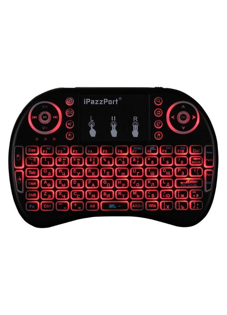 Беспроводная мини-клавиатура с тачпадом и подсветкой W-Shark I8 - Black RUS Primo (262296105)