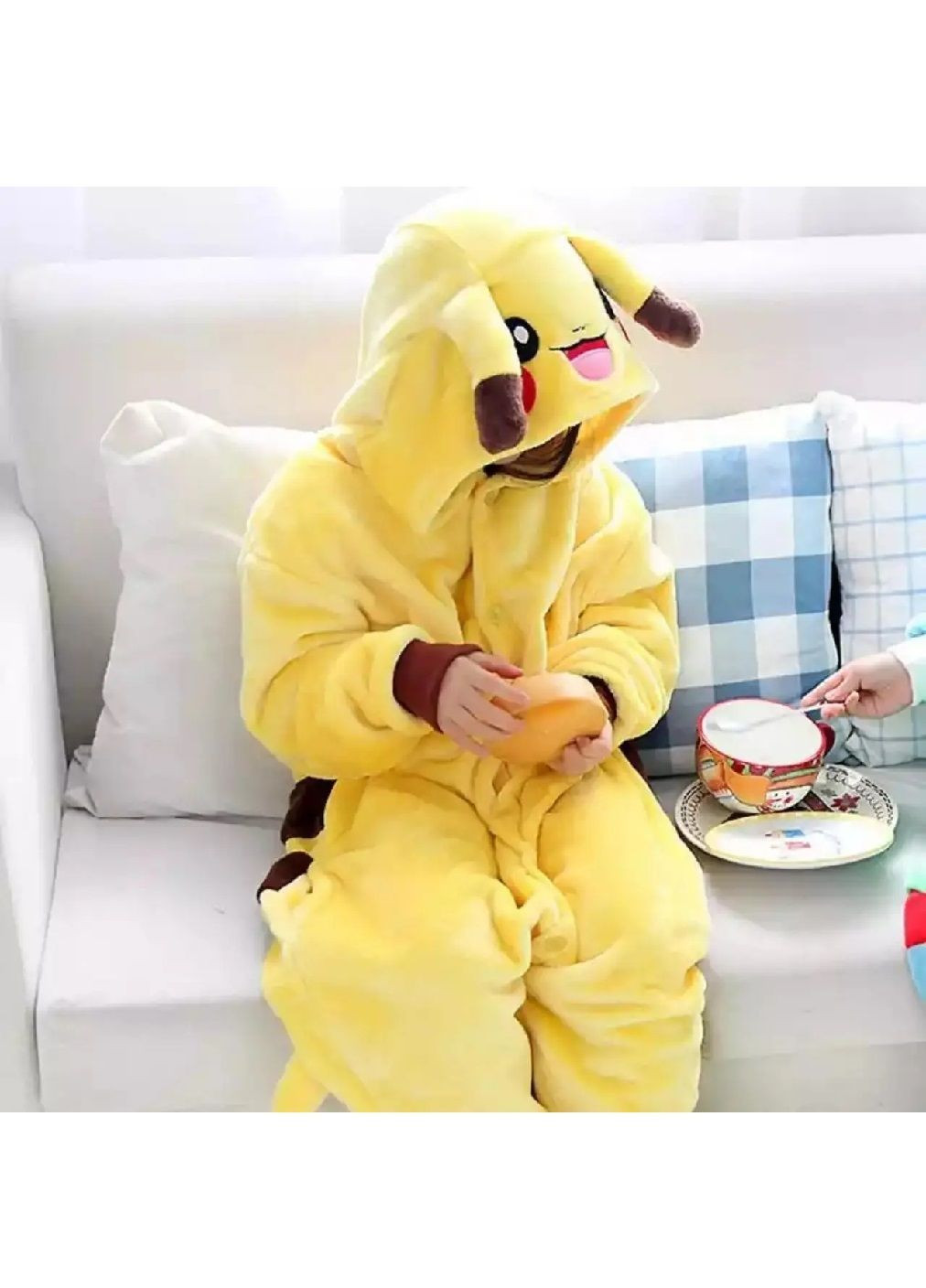 Дитяча піжама кігурумі з домашніми капцями для дітей дівчаток розмір піжами 130 розмір капців 32-33 (481554-Prob) Пікачу Unbranded (362746962)