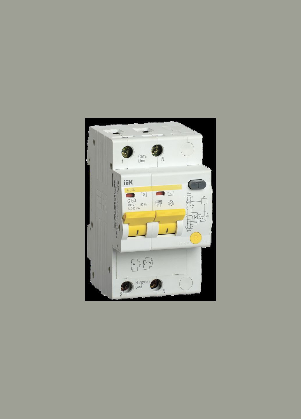 Диференційний вимикач 2Р 50A 300мА "C" тип AC [MAD13-2-050-C-300] АД12S UEC (337147154)