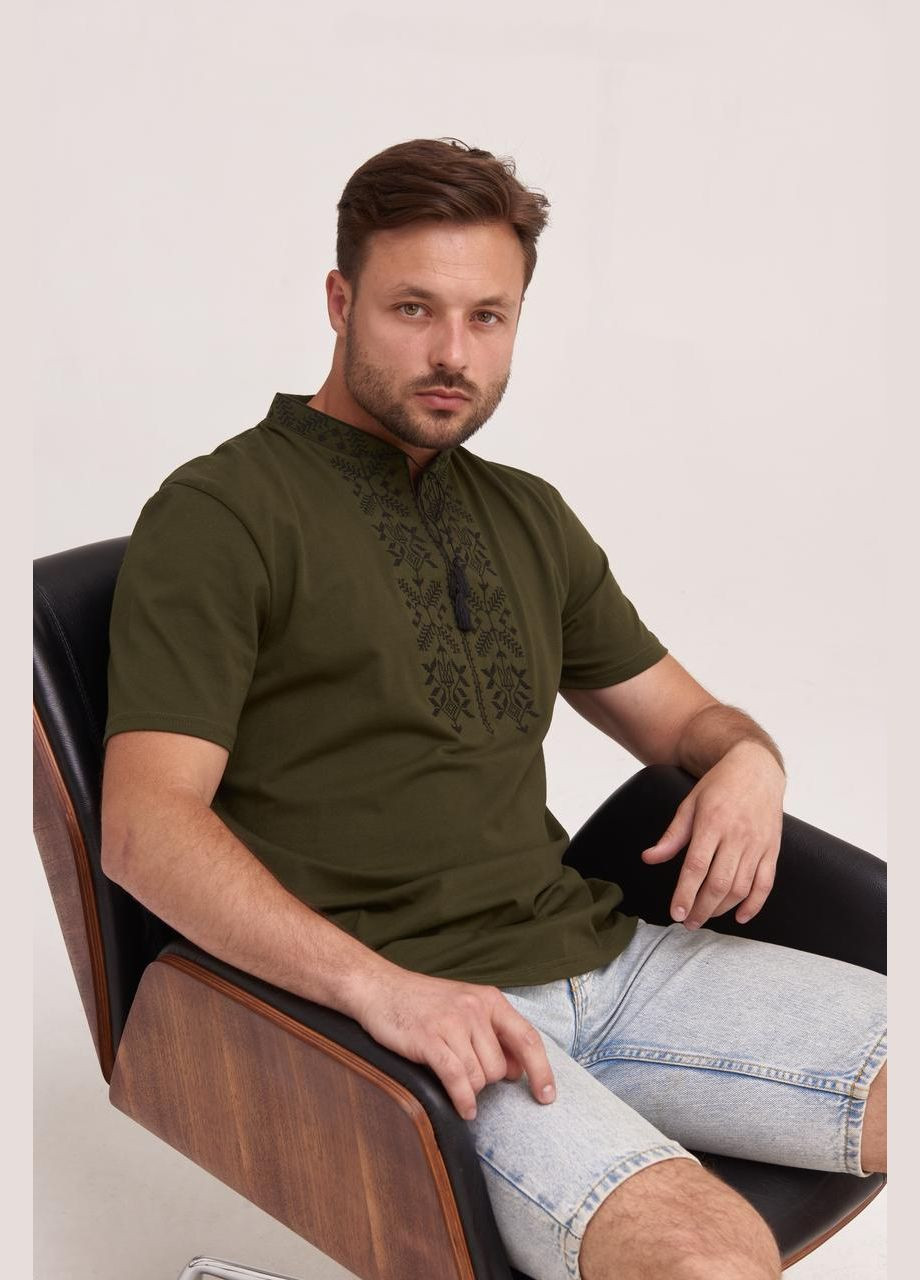 Мужская футболка вышиванка "Тризуб" MEREZHKA (291409721)