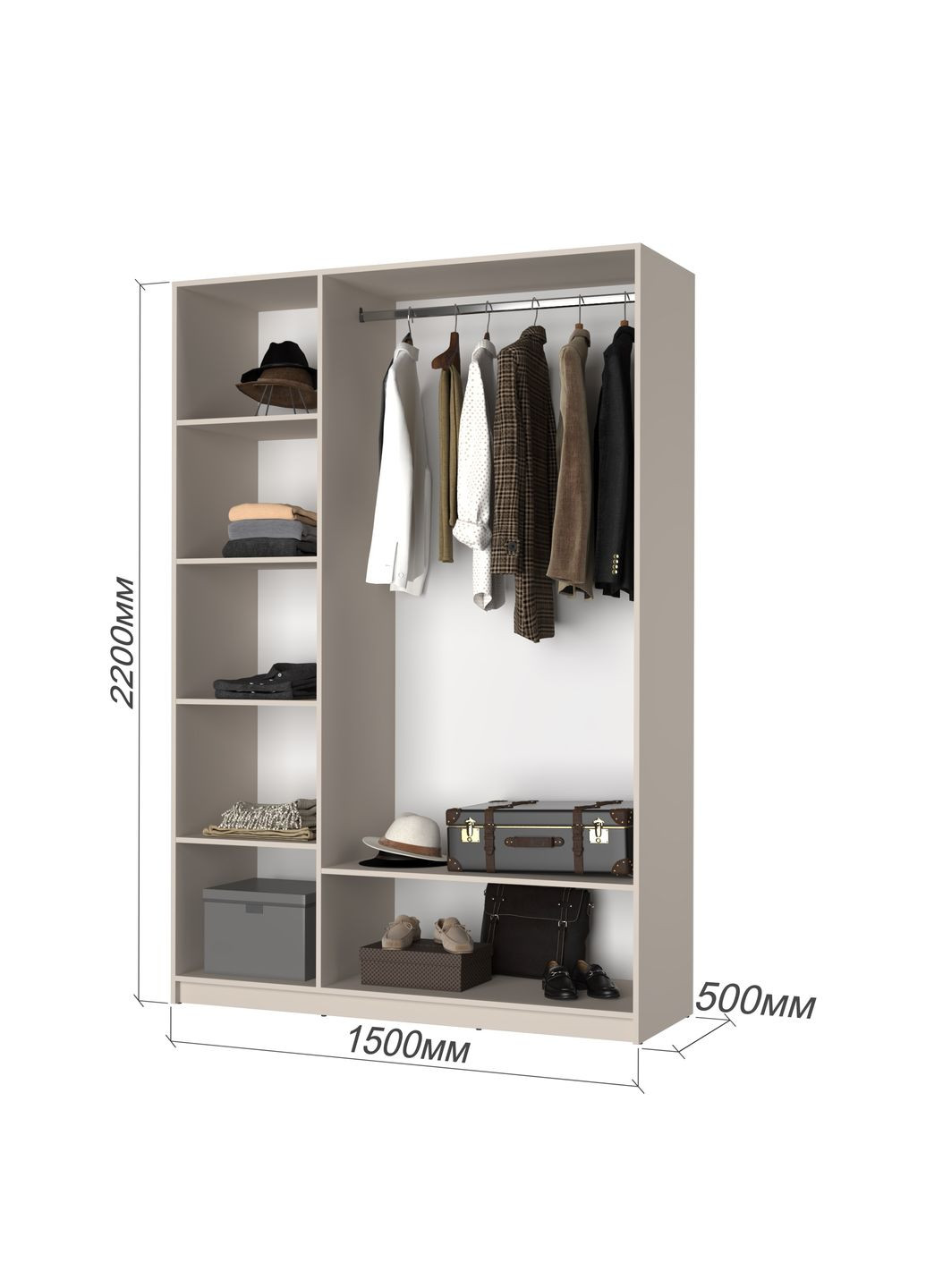 Шафа 3-дверна з антресоллю Оскар ДСП BG, стандарт 150x52x260 см Дуб бурштиновий (MBS-4933) MebelStar (371688602)