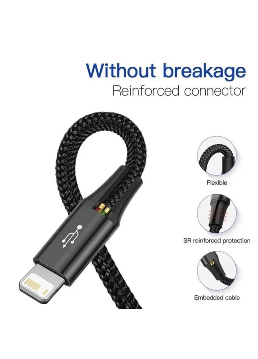 Универсальный USB кабель 3 in 1 для подзарядки устройств USB Type-C Micro USB Lightning 1.2 м Черный Baseus (341534081)