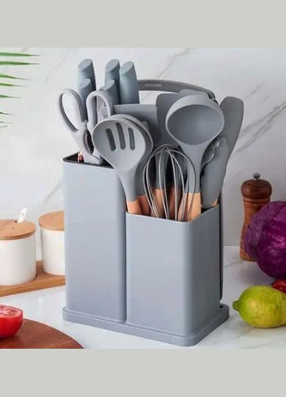 Набор силиконовых кухонных принадлежностей Kitchenware Set набор ножей лопаток с досточкой A-Plus (297331942)