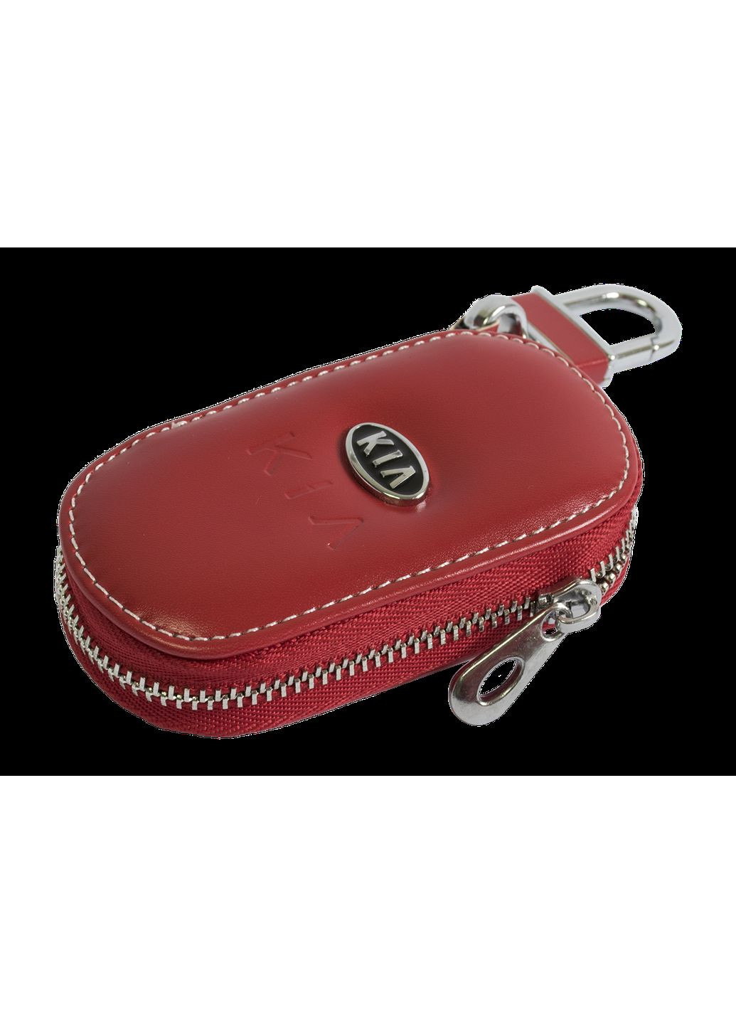 Ключница, кожаная автоключница с логотипом (красная 05015) Kia (360949489)
