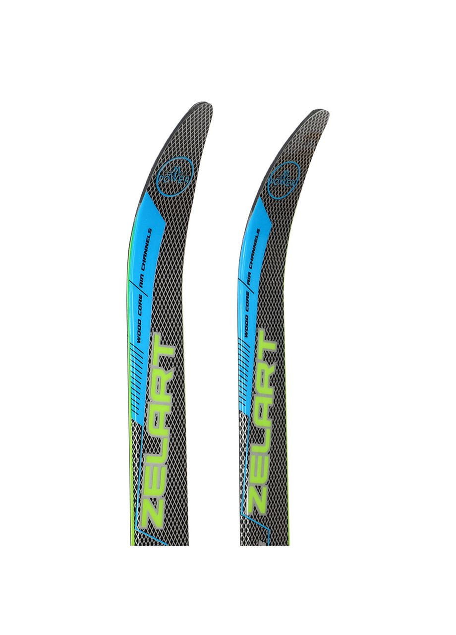 Ліжі бігові підліткові в комплекті з палицями (l-ліж-130см, l-палиці-110см, PVC чохол, кріплення регульоване, Zelart (361435807)