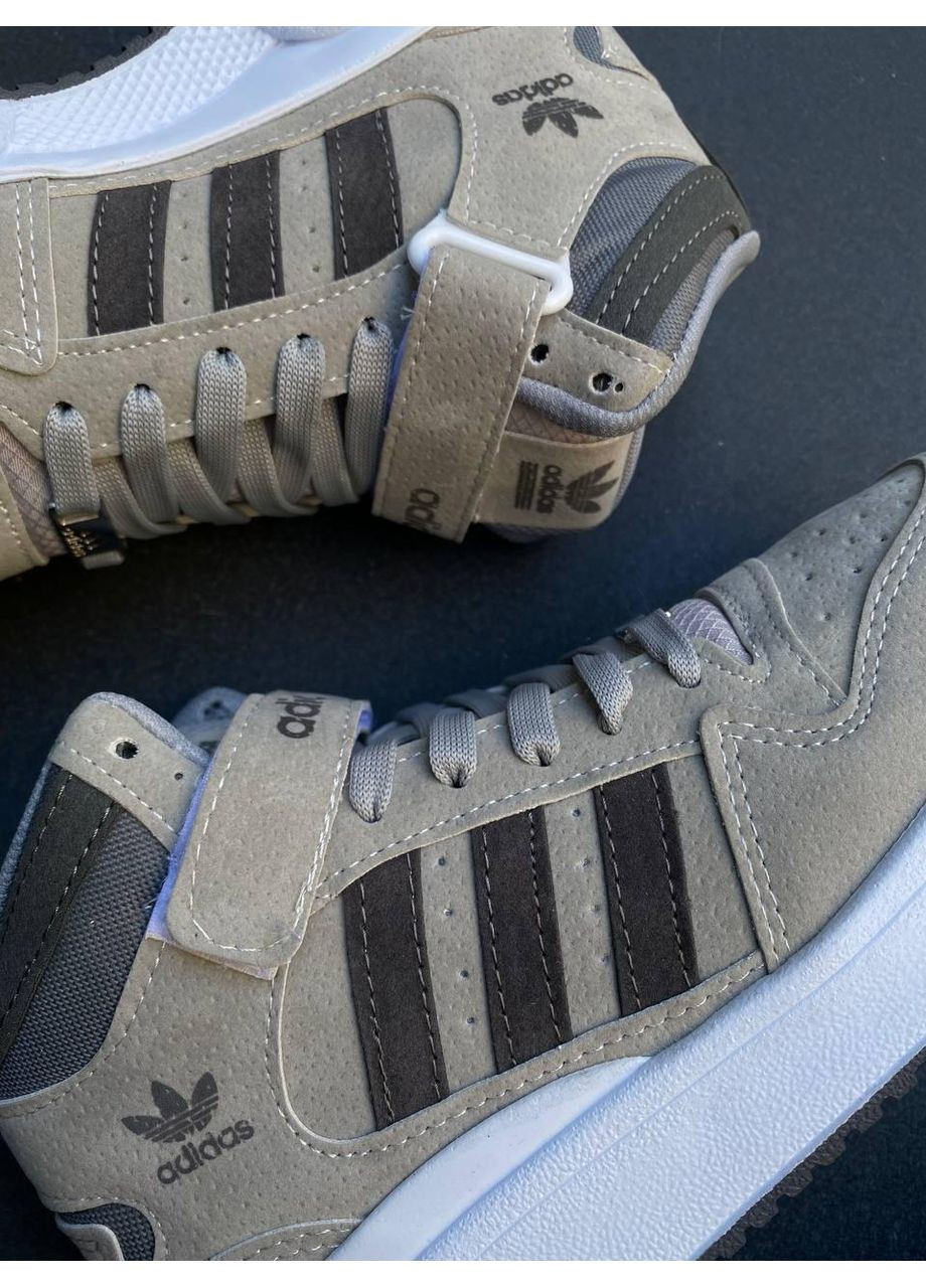 Серые демисезонные кроссовки мужские adidas forum 84 hight grey white адидас форум 84 No Brand