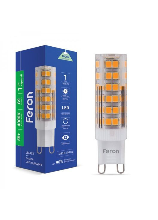 Светодиодная лампа LB-433 5Вт G9 4000K Feron (365651776)