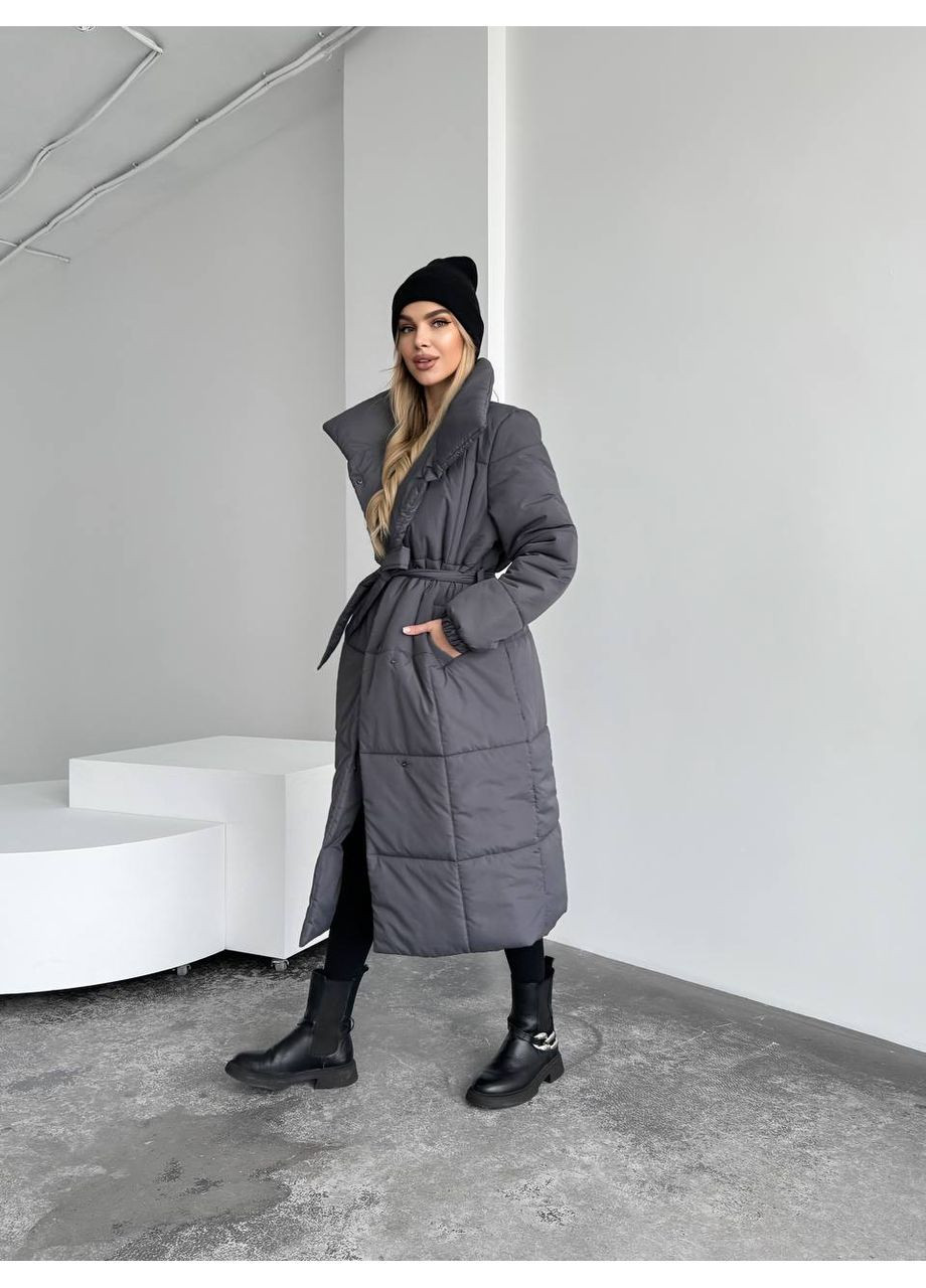 Графитовое Женское зимнее пальто Osoblyva