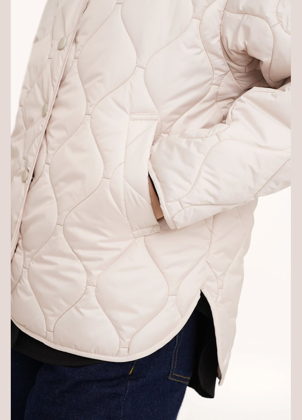 Молочная демисезонная куртка женская wbc02359 молочный shop (2000990417947) LAWA