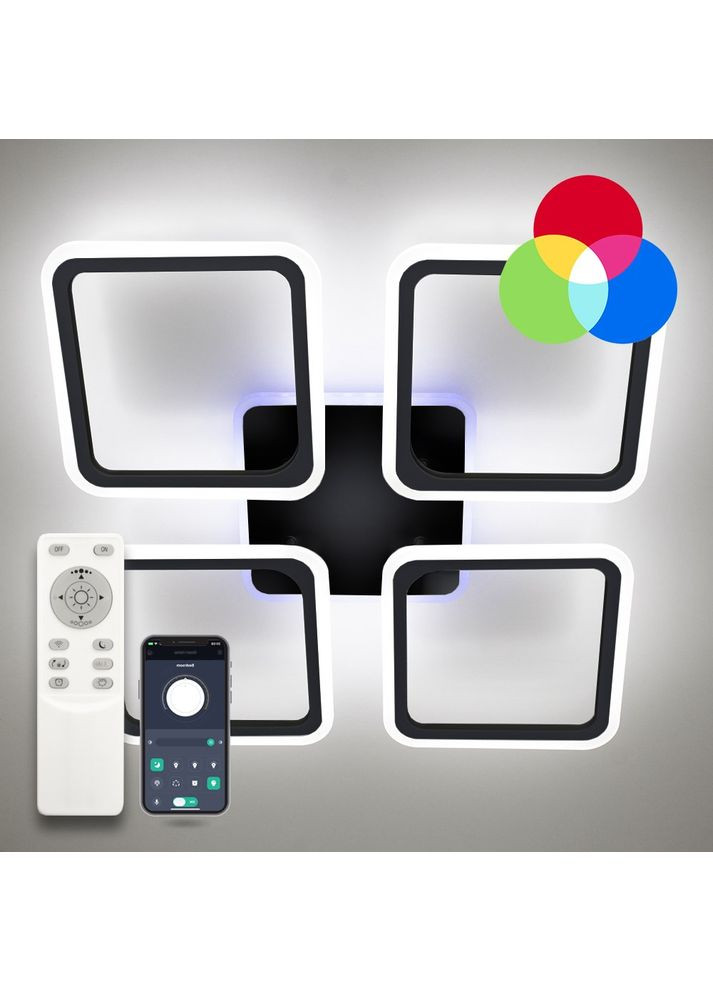 Светильник потолочный светодиодный LOOK RGB 120W 4Q 540/70 BLACK 220V IP20 с пультом ДУ Luminaria (370243674)