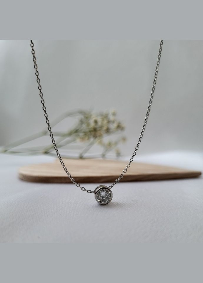 Серебряная подвеска Камень 6 мм в Оправе серебро 925 пробы Родированное п2ф/1104 0.70г No Brand (306741935)