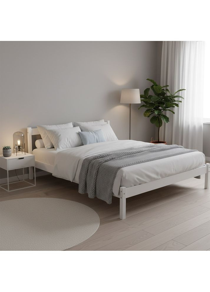 Двоспальне дерев'яне ліжко MG01 RAL 9003 160х200 см (MBG-21875) Mebigrand (366027328)