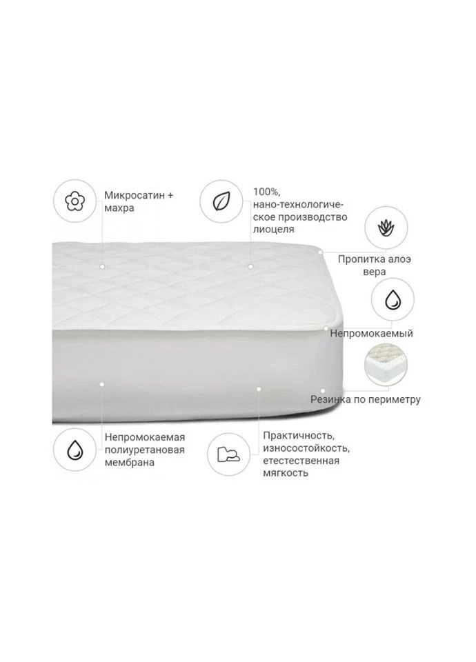 Наматрасник Тенсель (Modal) двусторонний Aloe Vera 313 200x220 см (2200000355409) Mirson (314967028)
