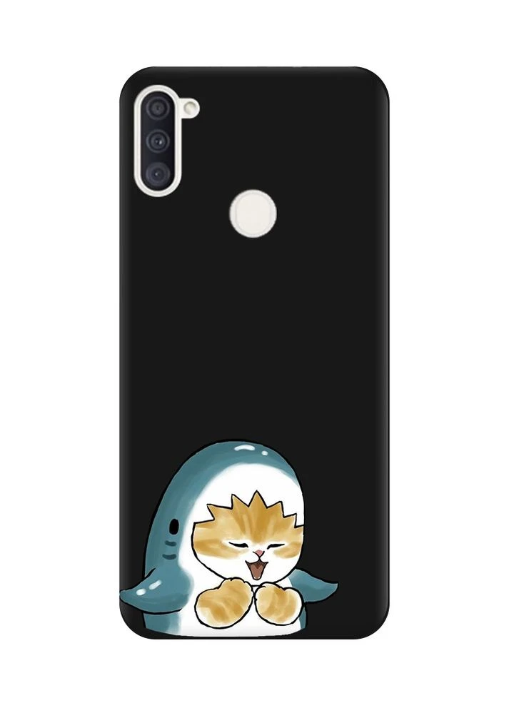 Матовий чорний чохол на Samsung Galaxy A11:: Котик Акула (принт 376) Creative (355402147)