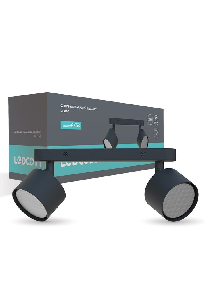 Накладной поворотный светильник ML411-2 под лампу (80315) Ledcoin (370241624)