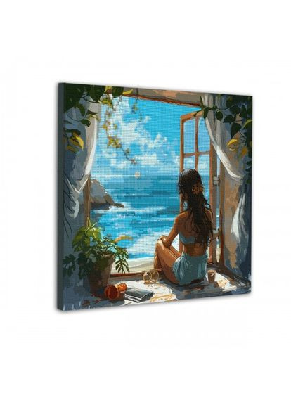 Картина за номерами з алмазною мозаїкою Погляд на море 954995 40х40 см Santi (364500120)