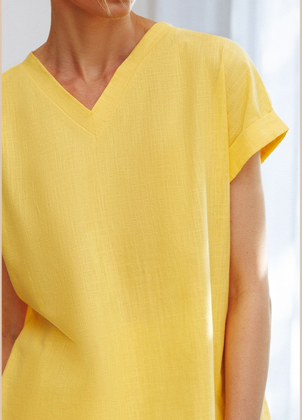 Желтый демисезонный джемпер женский №1133 Leinle