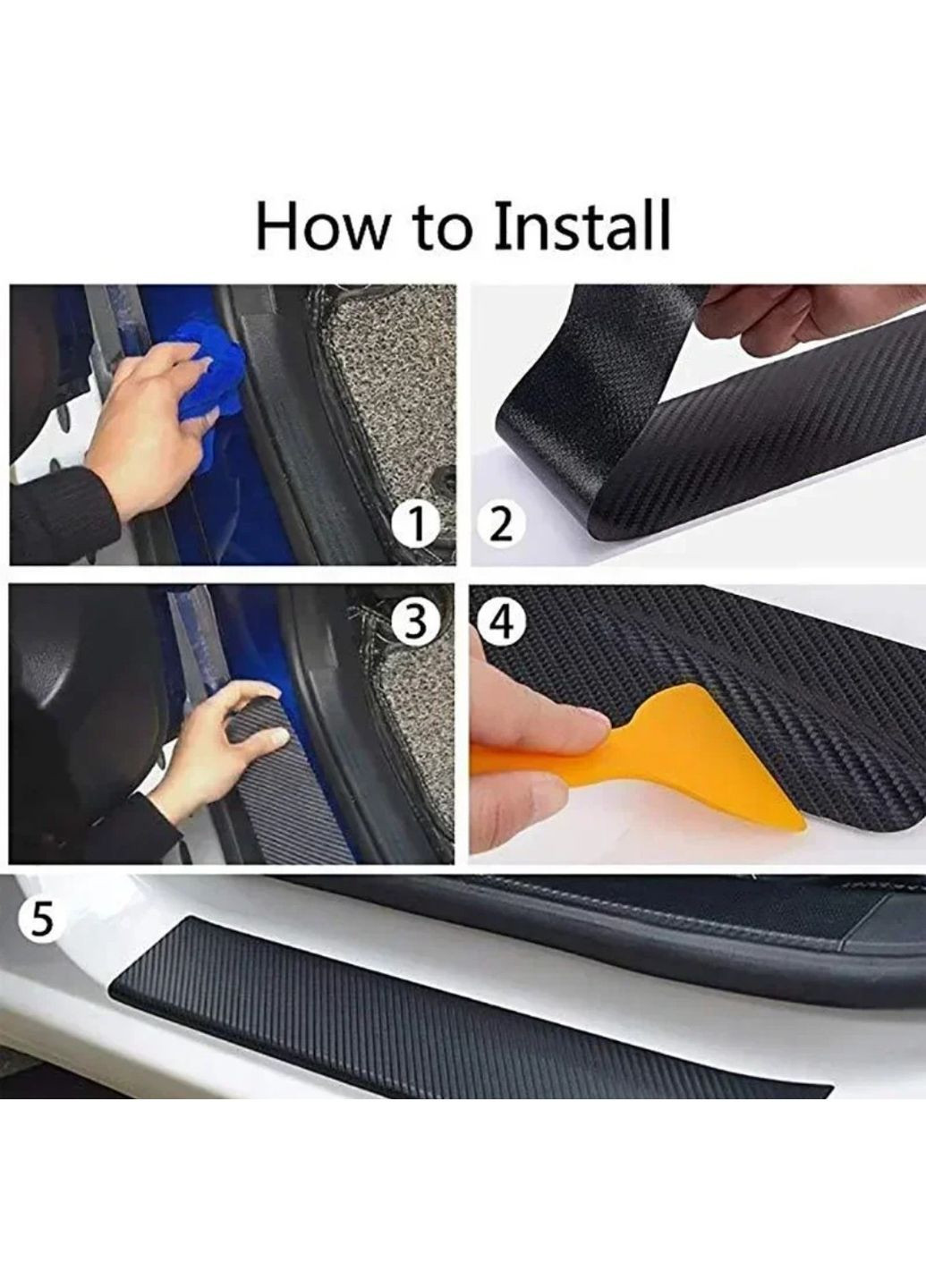 Карбонова 3D плівка для авто ширина 10 см довжина 180 см ЧОРНА No Brand (366558864)