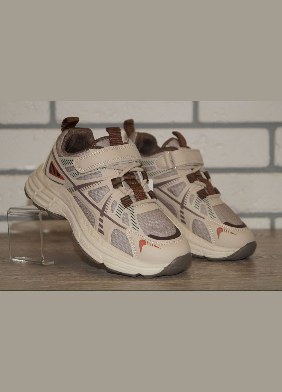 Бежеві осінні кросівки спортивні дитячі бежеві Jong Golf