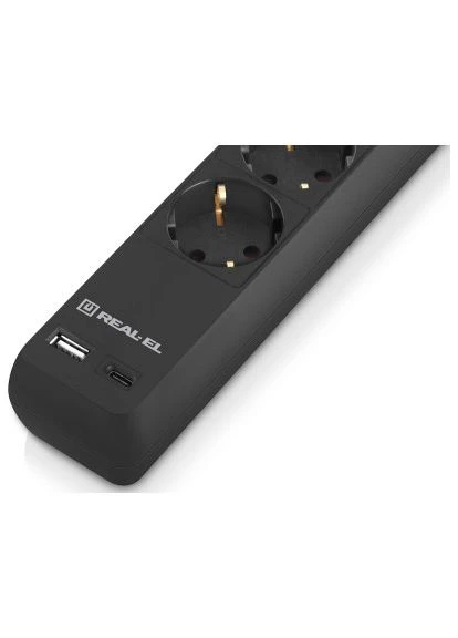 Сетевой фильтр питания RS-PROTECT 605 3M, black (EL122300041) Real-El (396867648)