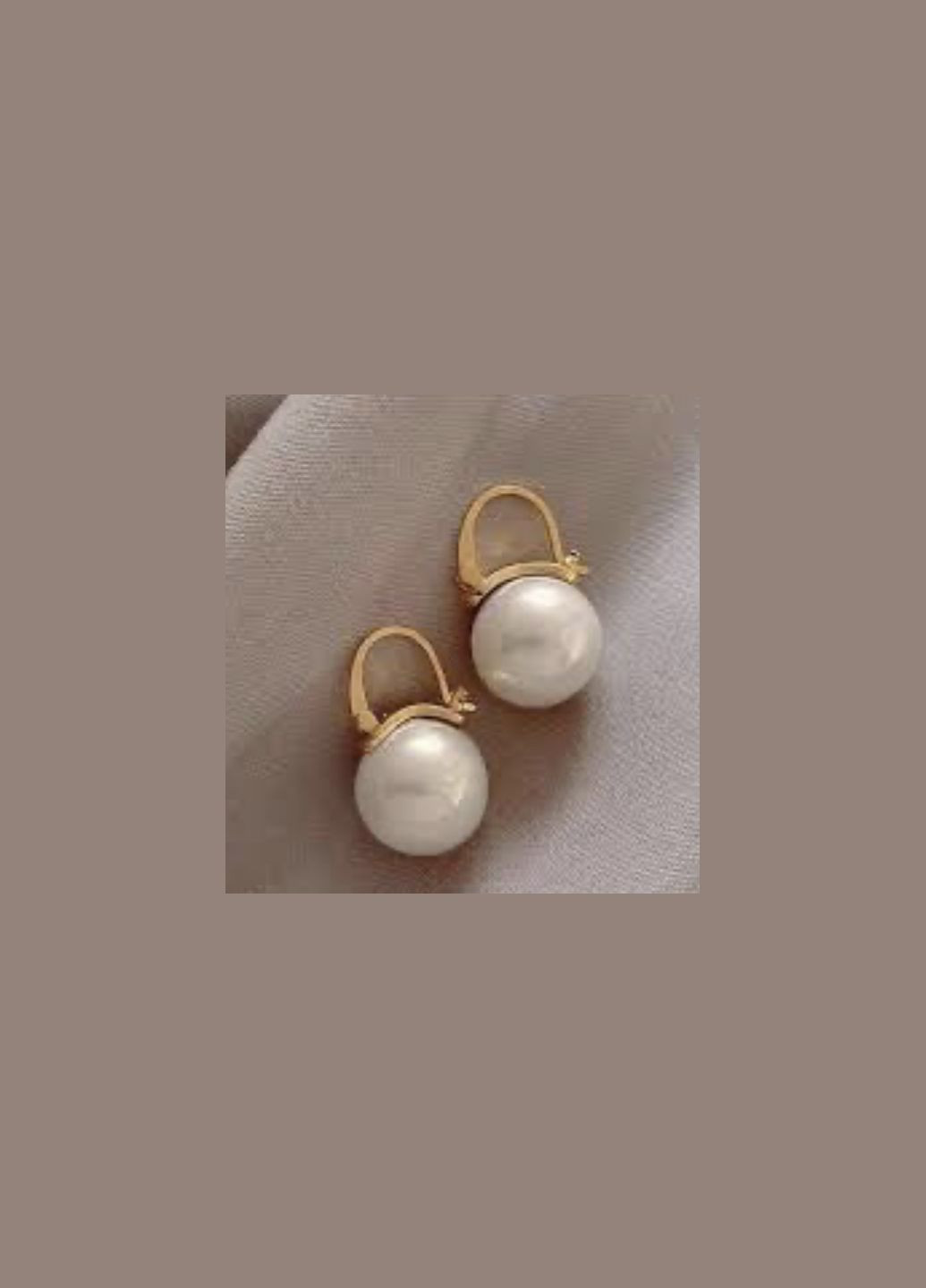 Сережки Перлні кульки Білі No Brand (276195304)