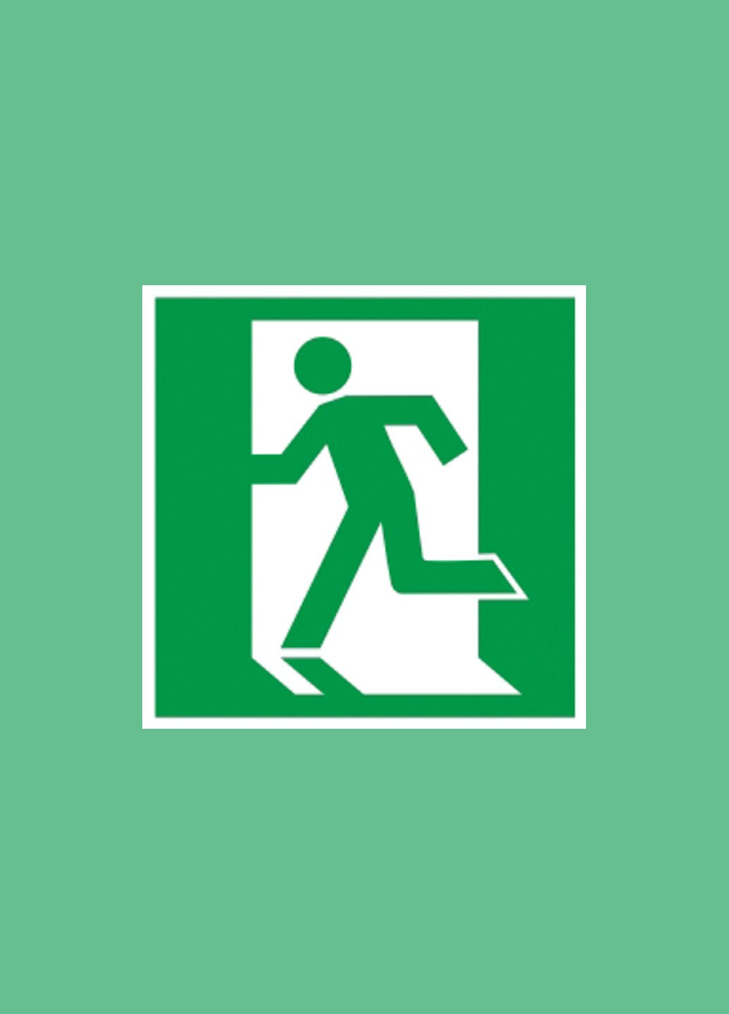 Самоклеюча етикетка 50х50мм Вихід тут (лівосторонній) [YPC30-50VZ-LSTR] UEC (344546289)