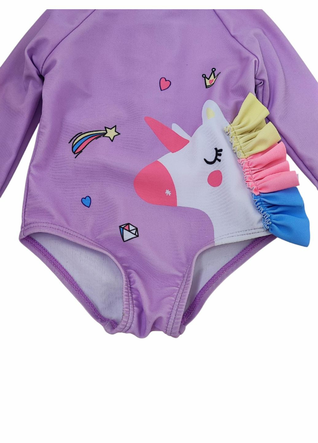 Сиреневый летний детский сплошной купальник для девочки 62 см сиреневый (25070612) слитный Primark