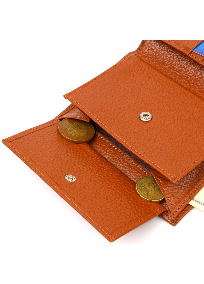 Стильний чоловічий гаманець вертикального формату з натуральної шкіри 21754 Рудий Canpellini (338421660)