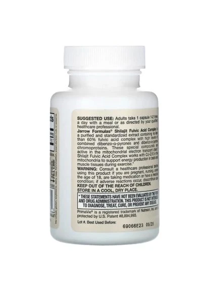 Витаминно-минеральный комплекс Комплекс с мумие и фульвокислотой, 250 мг, Vegan Shilajit Fulvic Acid (JRW-29060) Jarrow Formulas Комплекс с мумие и фульвокислотой, 250 мг, Vegan S (402637022)