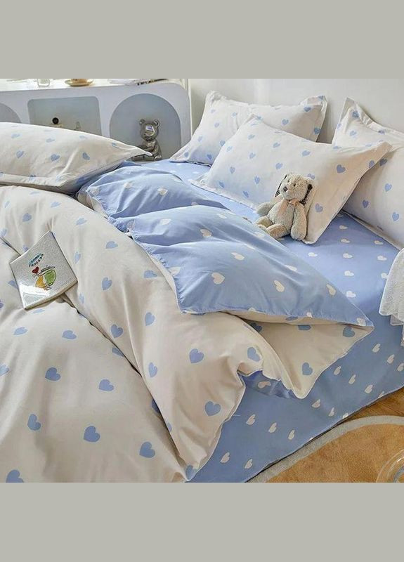 Постільна білизна Ніжна любов Бязь Люкс Євро на резинці MERISET (322741614)