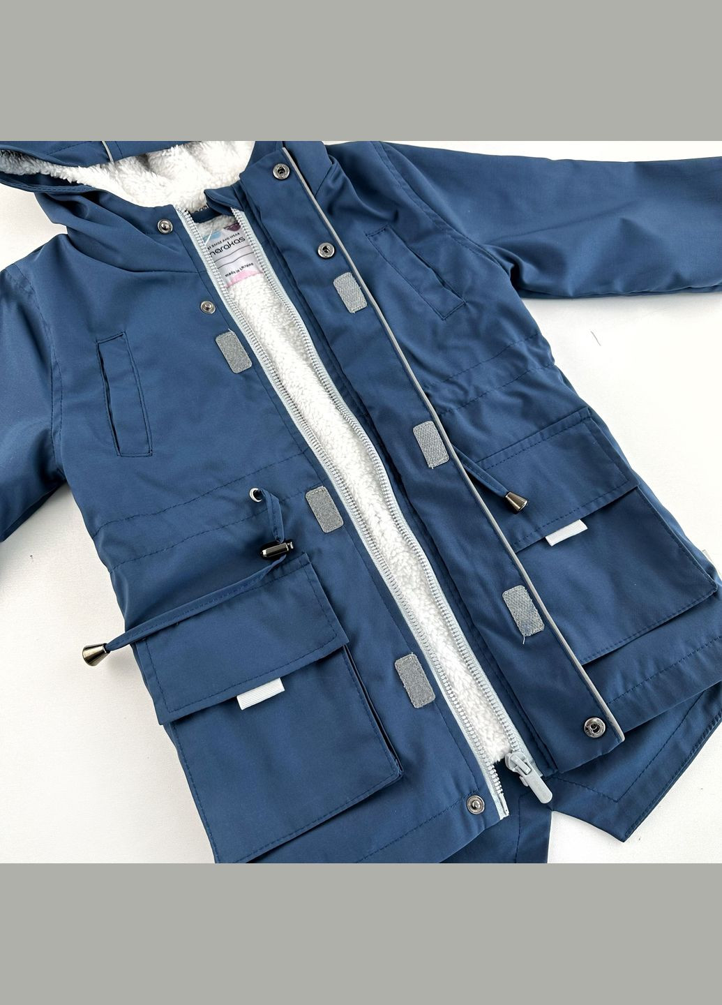 Синя демісезонна дитяча вітровка для хлопчика з капюшоном та кишенями (1-par-fu-dh-83-1-07241) Marakas