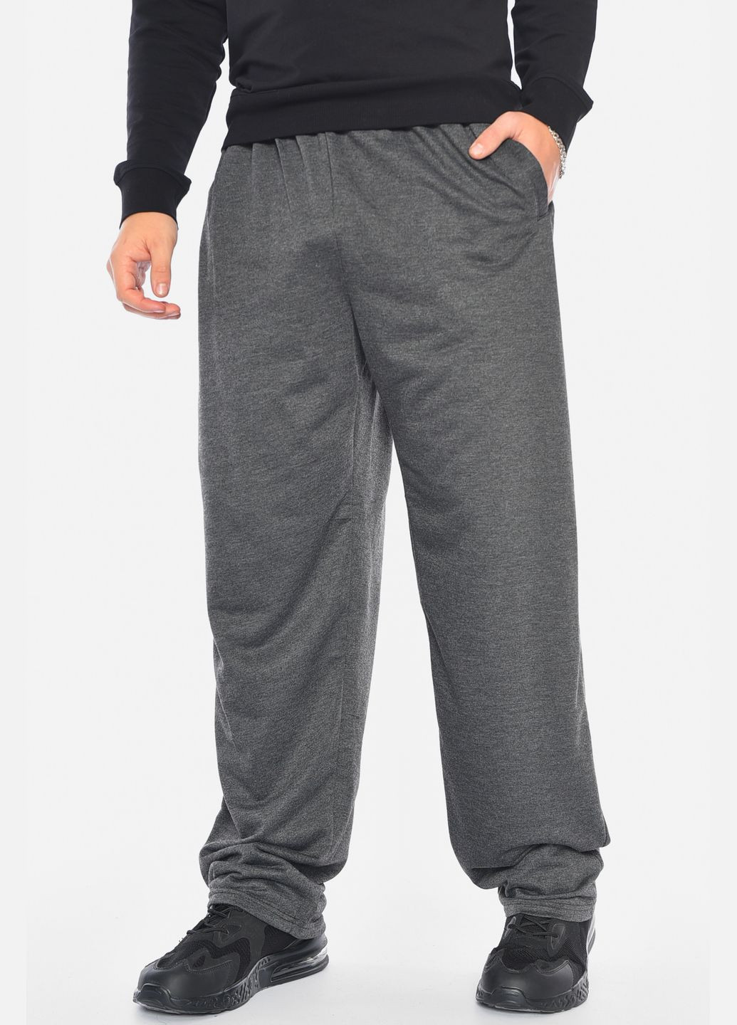 Темно-серые спортивные демисезонные зауженные брюки Let's Shop