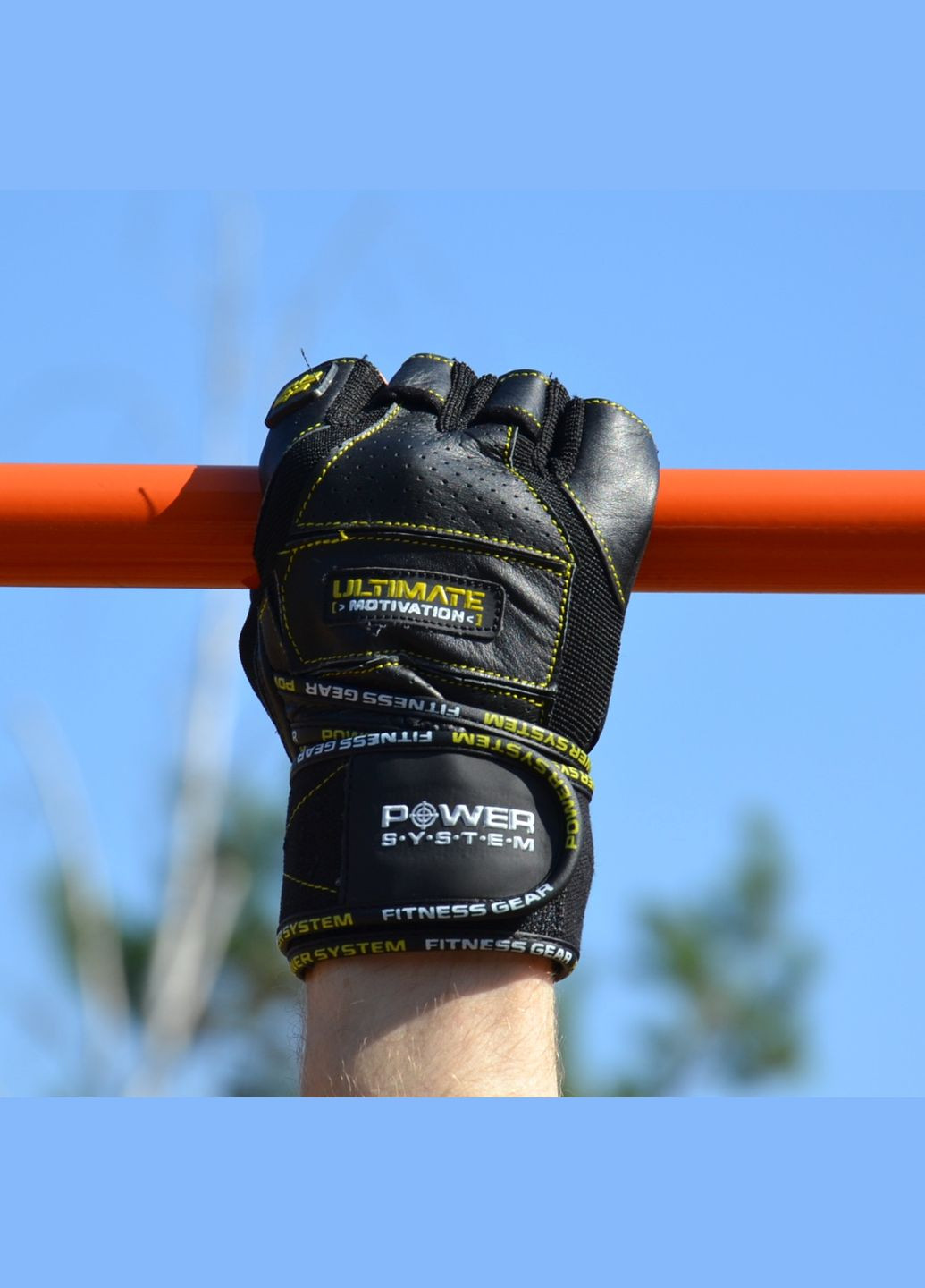Перчатки для фитнеса PS-2810 Ultimate Motivation Black/Yellow Line M Power System (316219839)