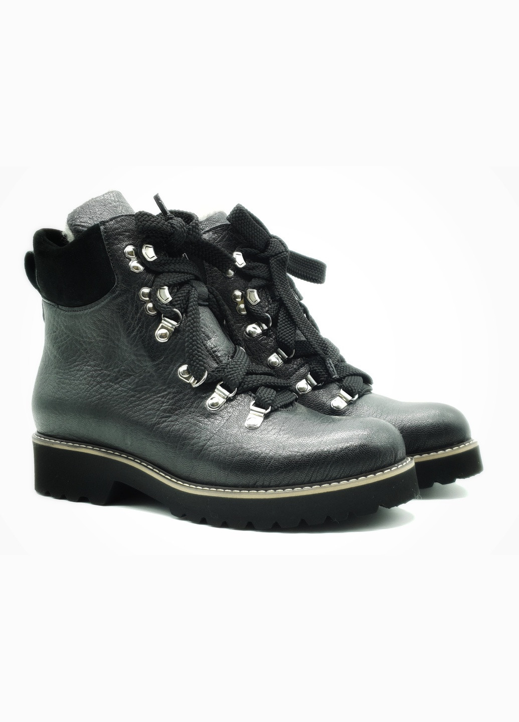 Осенние женские ботинки зимние черные кожаные p-10-1 25 см (р) patterns