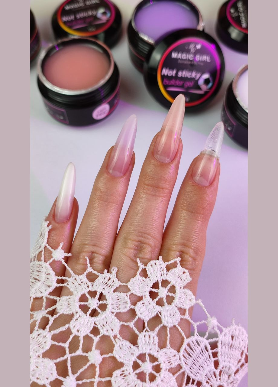 Гель для нарощування нігтів, не липне до рук, Builder Gel No Sticky, Lilac (бузковий), 15мл Magic Girl (303635193)