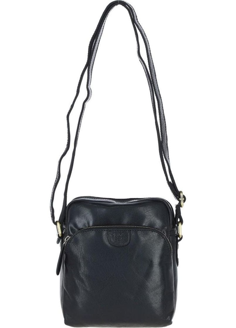 Сумка планшет через плече для документів та для телефону чоловіча з натуральної шкіри маленька Чорний 37258 Ashwood (353689944)