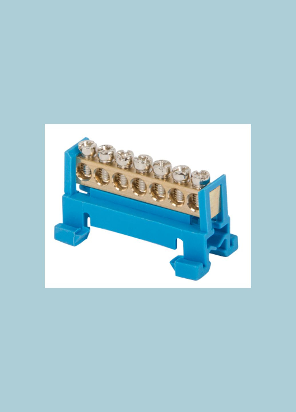 Шина нулевая 7 отверстий 6х9мм медь с изолятором на DIN-рейку [s025001] e.bs.stand.1.7 E.NEXT (344545789)