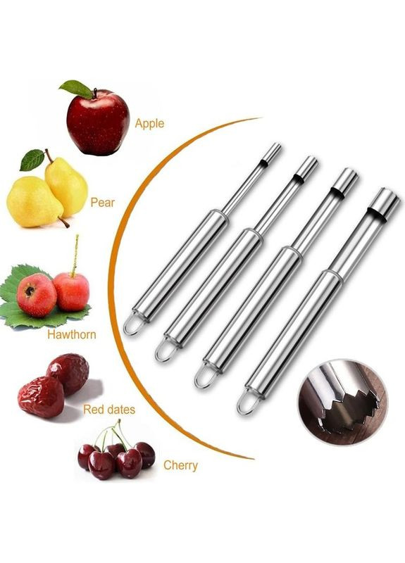 Набор ножей для удаления сердцевины из нержавеющей стали Набор из четырех ножей 0.8 см, 1 см, 1.4 см, 2 см Unbranded (341288586)