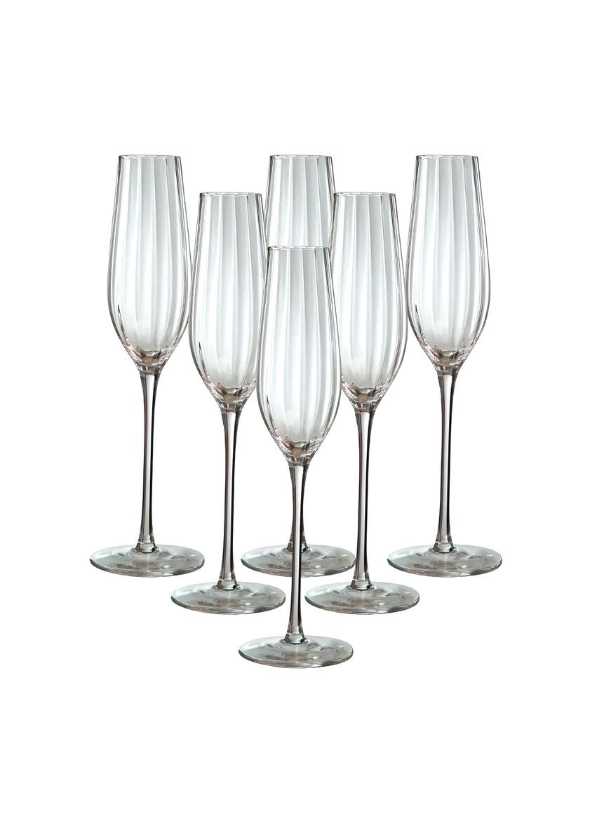 Келихи для шампанського набір із 6 шт 350 мл скляні для свят та урочистостей прозорі ProDobro (364191105)