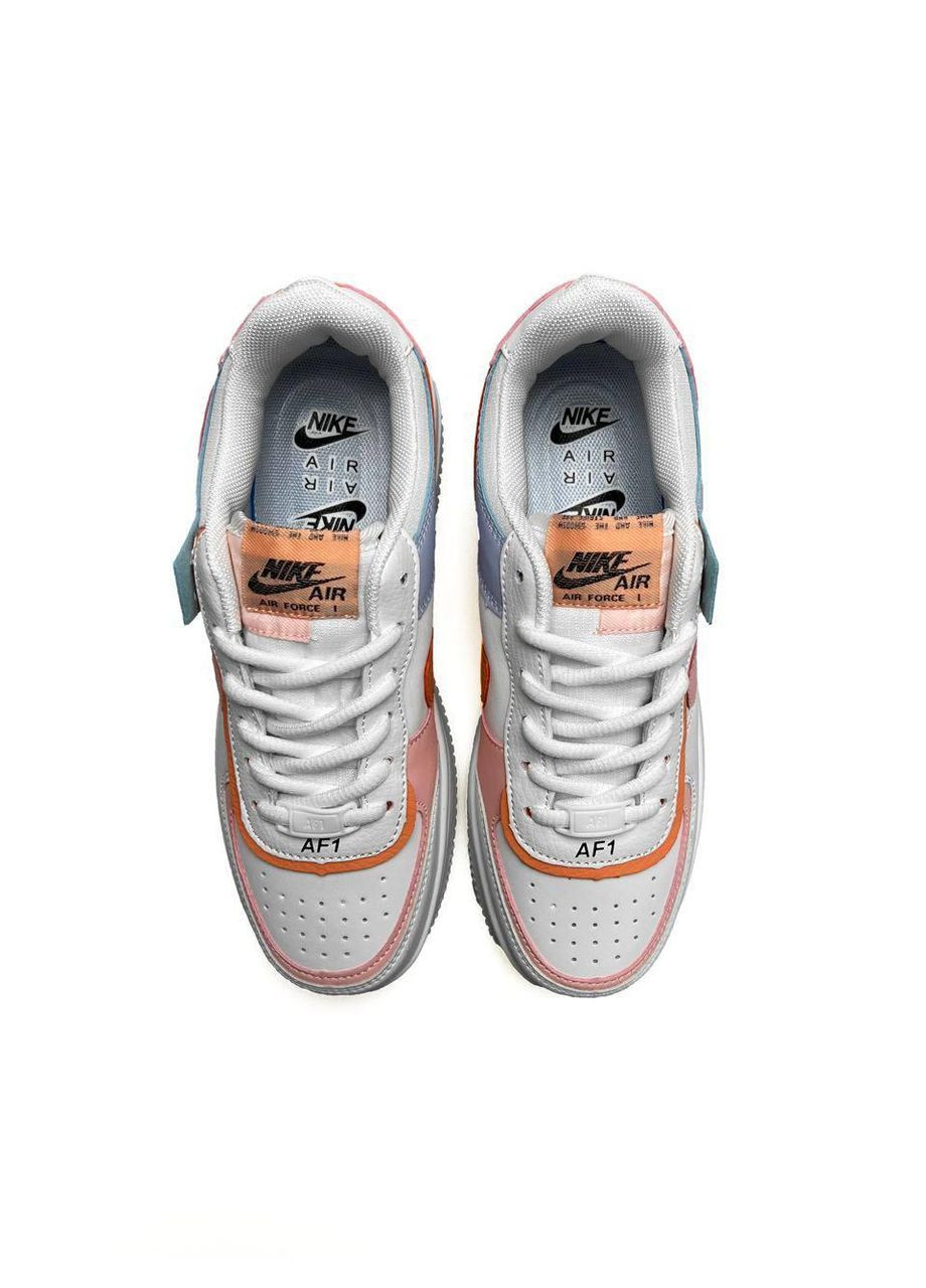 Белые демисезонные кроссовки мужские nike air force 1 shadow white orange sky найк аир форс 1 премиум No Brand