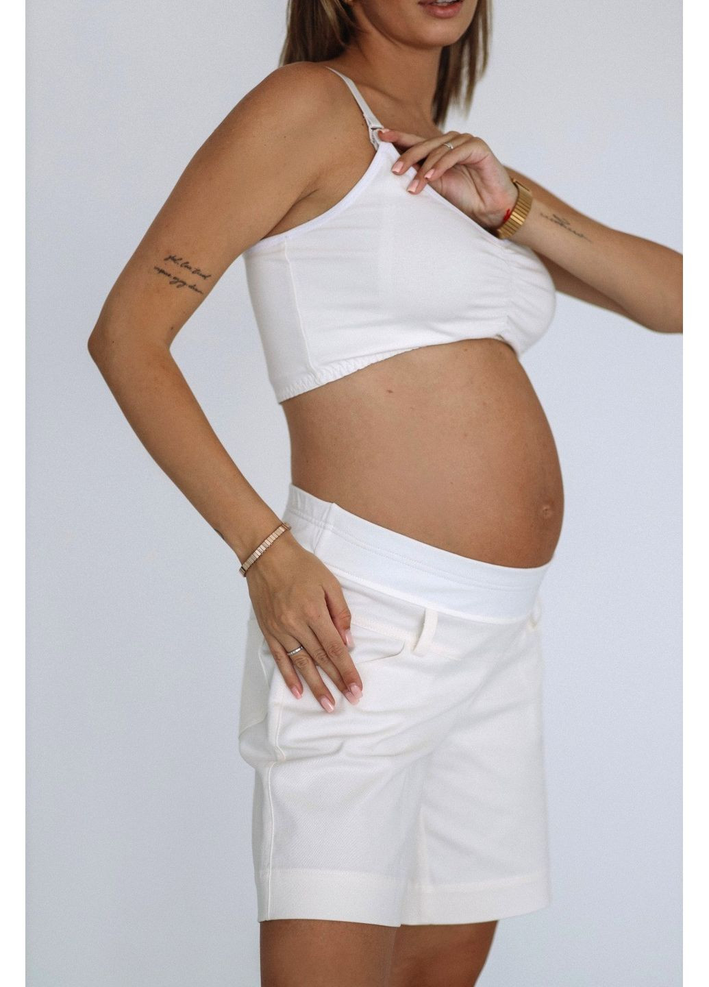 Топ для беременных и кормящих с клипсами на бретелях молочный Dianora (361268952)