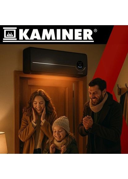 Электрический настенный обогреватель Airo 26388 (2000 Вт, 50 × 18 × 13 см, WiFi + пульт, Польша) Kaminer (372473519)