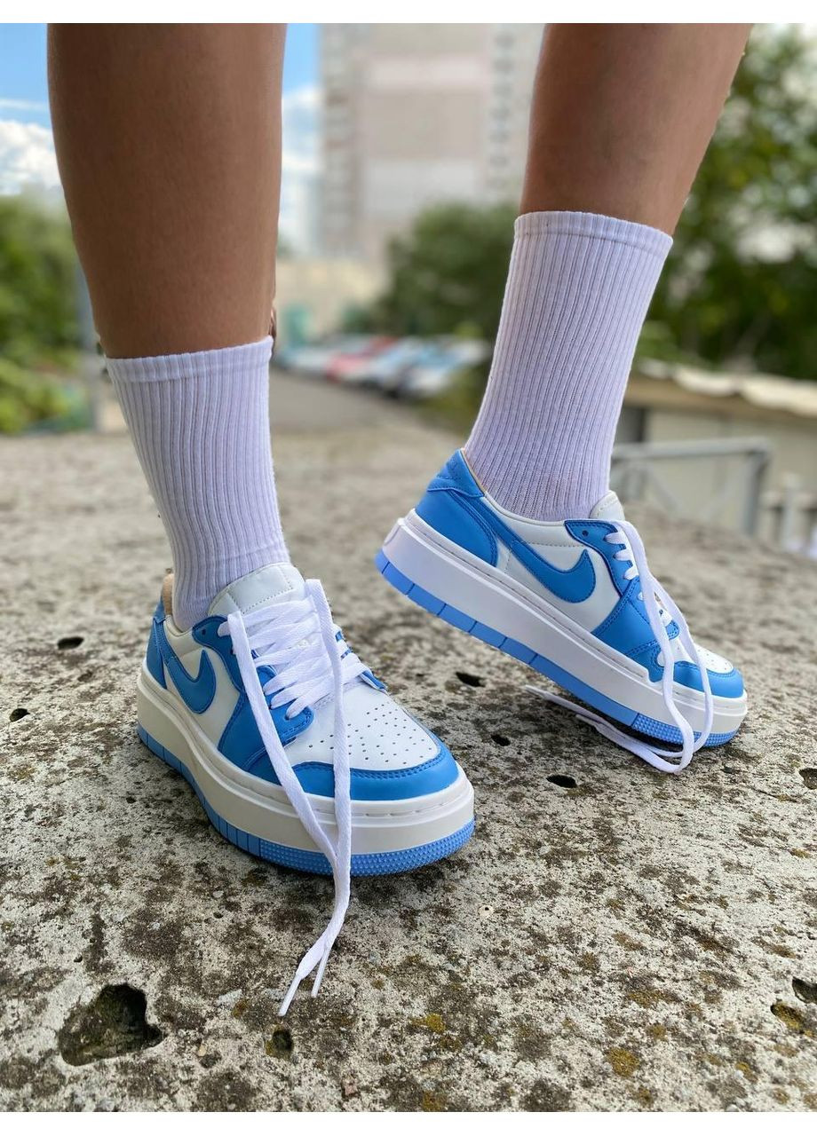 Білі Осінні кросівки чоловічі nike air jordan 1 elevate low university blue dq3698-141 найк аір джордан No Brand