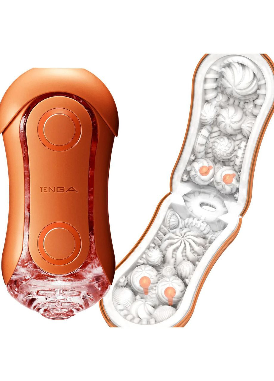 Мастурбатор Flip Orb — Sunset Orange, с изменяемым сжатием, со стимулирующими шариками внутри Tenga (315149418)