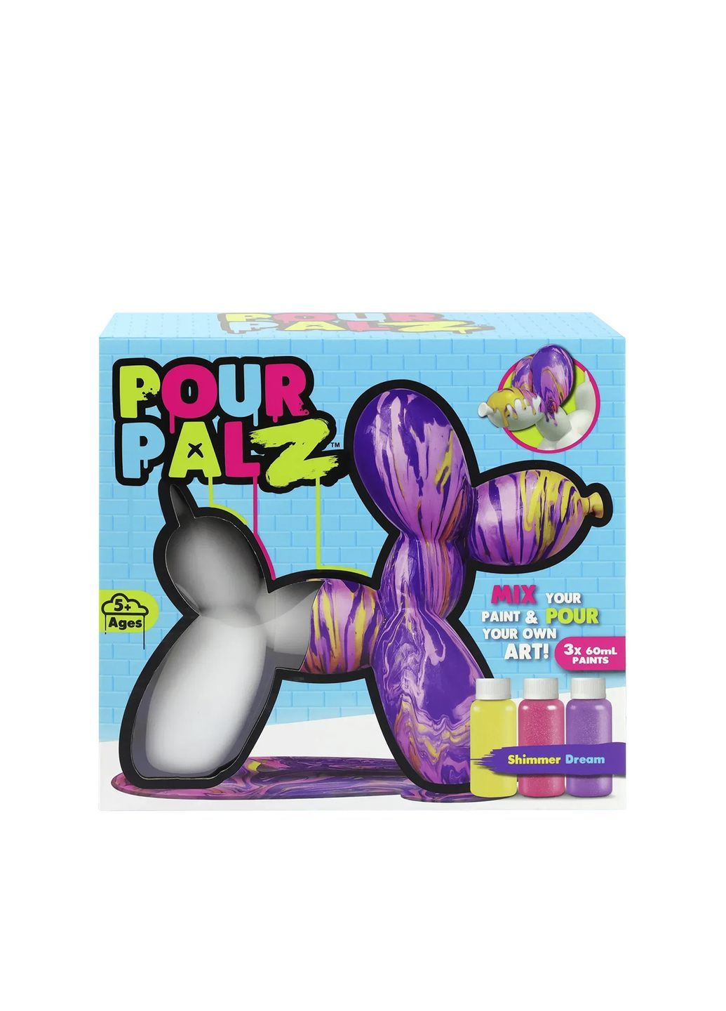 Набір для творчості Флюїд Арт "Balloon Dog" під назвою "Блиск та мерехтіння" колір різнокольоровий ЦБ-00288289 Pour Palz (369445127)
