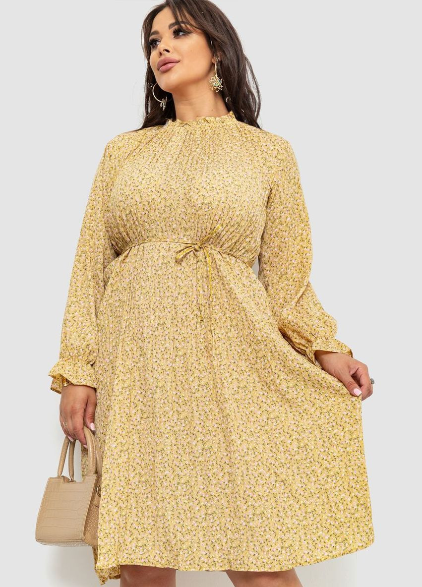 Гірчична сукня шифонова вільного крою Fashion