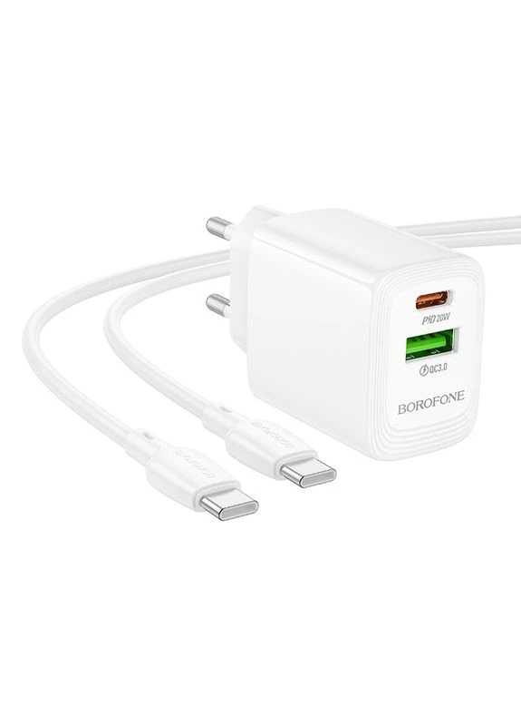 Сетевое зарядное устройство для PD20W+QC3.0 charger (EU) White Borofone BN27 Fuente (368697988)