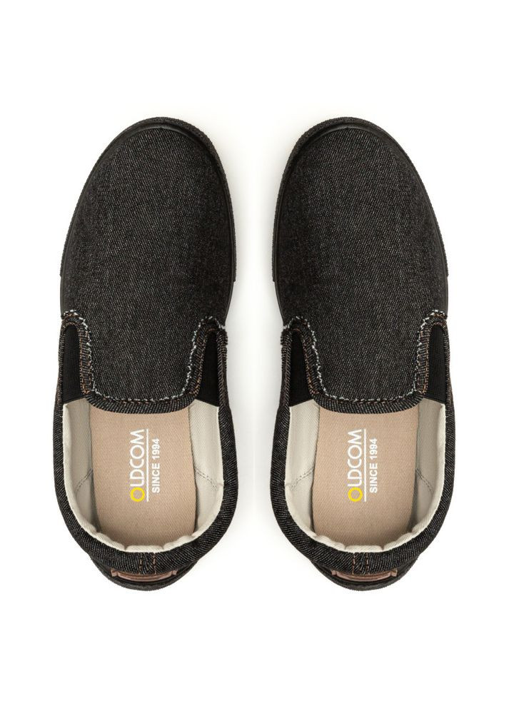 Сліпони унісекс BOSTON чорні на чорній підошві котон Oldcom SB (253916325)