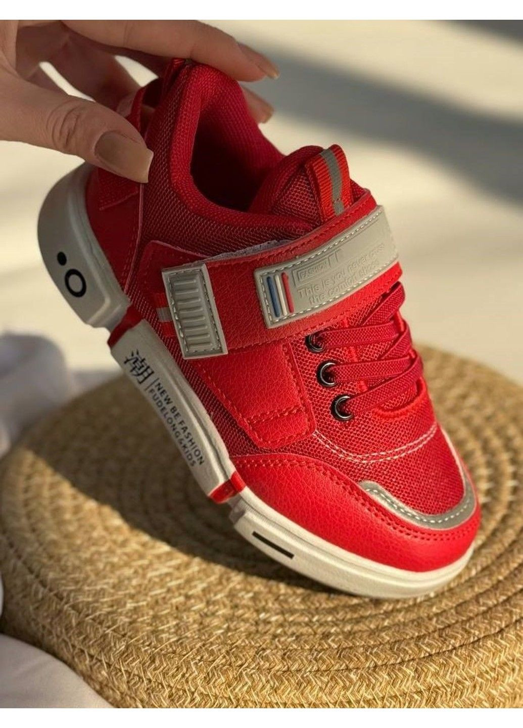 Красные демисезонные кроссовки детские лямка красные Jong Golf